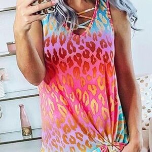 Mazik Vibrant Leopard Print Tank Top *NWOT*